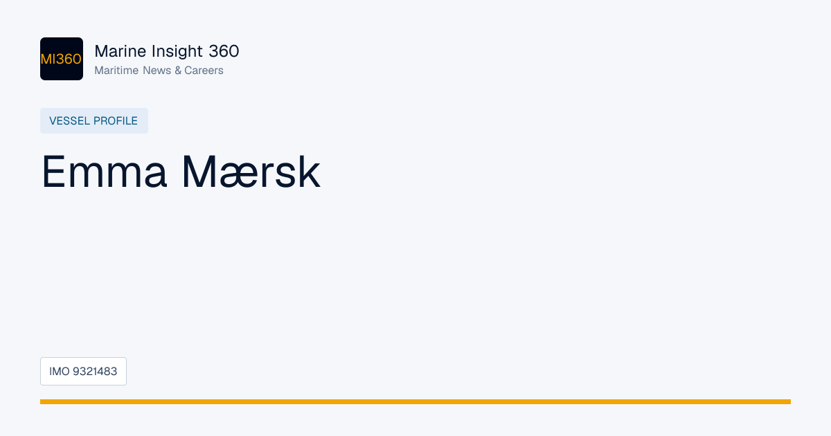 Emma Mærsk — Vessel Profile | Marine Insight 360